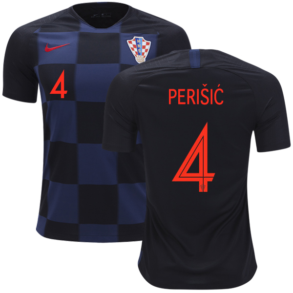 Croatia #4 Perisic Away Kid Soccer Country Jersey Croatia #4 Perisic Away Kid Soccer Country Jersey