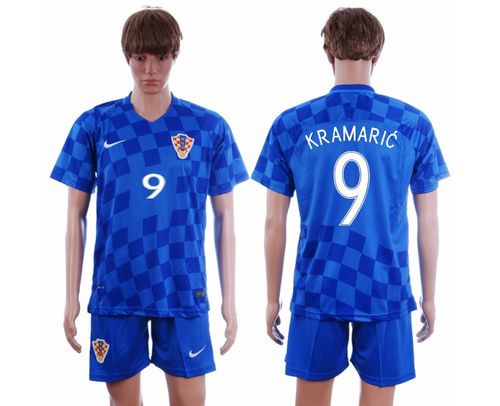 Croatia #9 Kramaric Away Soccer Country Jersey Croatia #9 Kramaric Away Soccer Country Jersey