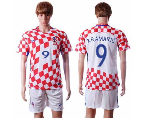 Croatia #9 Kramaric Home Soccer Country Jersey Croatia #9 Kramaric Home Soccer Country Jersey