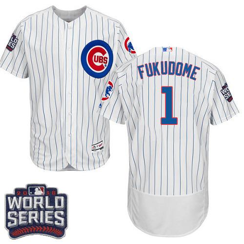 Cubs #1 Kosuke Fukudome White Flexbase Authentic Collection 2016 World Series Bound Stitched MLB Jersey Cubs #1 Kosuke Fukudome White Flexbase Authentic Collection 2016 World Series Bound Stitched MLB Jersey
