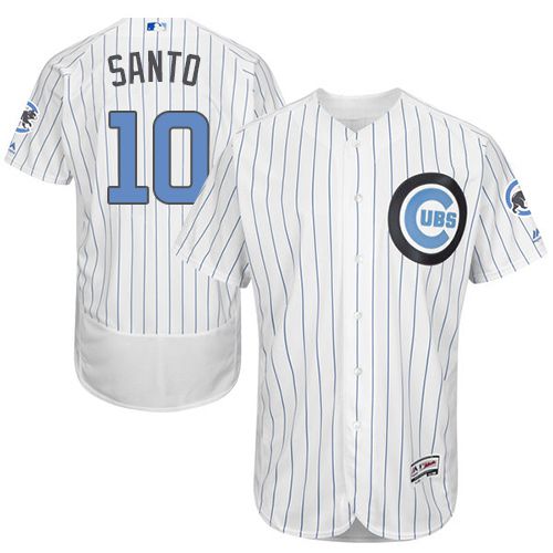 Cubs #10 Ron Santo White(Blue Strip) Flexbase Authentic Collection 2016 Father's Day Stitched MLB Jersey Cubs #10 Ron Santo White(Blue Strip) Flexbase Authentic Collection 2016 Father's Day Stitched MLB Jersey