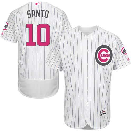Cubs #10 Ron Santo White(Blue Strip) Flexbase Authentic Collection 2016 Mother's Day Stitched MLB Jersey Cubs #10 Ron Santo White(Blue Strip) Flexbase Authentic Collection 2016 Mother's Day Stitched MLB Jersey
