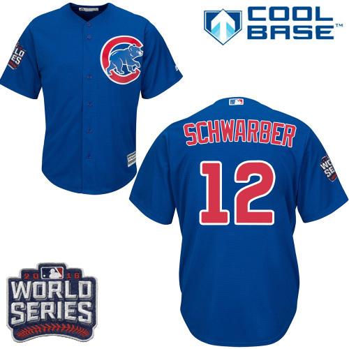 Cubs #12 Kyle Schwarber Blue Alternate 2016 World Series Bound Stitched Youth MLB Jersey Cubs #12 Kyle Schwarber Blue Alternate 2016 World Series Bound Stitched Youth MLB Jersey