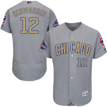 Cubs #12 Kyle Schwarber World Series Champions Gold Program Flexbase Jersey Cubs #12 Kyle Schwarber World Series Champions Gold Program Flexbase Jersey
