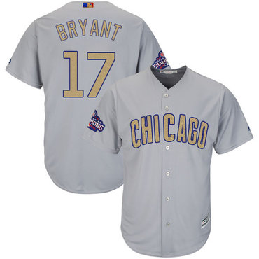 Cubs #17 Kris Bryant World Series Champions Gold Program Cool Base Jersey