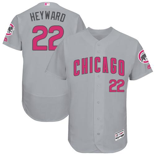 Cubs #22 Jason Heyward Grey Flexbase Authentic Collection Mother's Day Stitched MLB Jersey Cubs #22 Jason Heyward Grey Flexbase Authentic Collection Mother's Day Stitched MLB Jersey