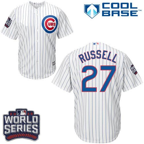Cubs #27 Addison Russell White Home 2016 World Series Bound Stitched Youth MLB Jersey Cubs #27 Addison Russell White Home 2016 World Series Bound Stitched Youth MLB Jersey