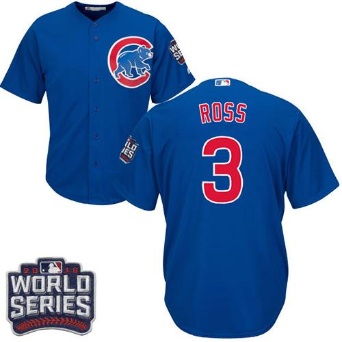 Cubs #3 David Ross Blue Alternate 2016 World Series Bound Stitched Youth MLB Jersey Cubs #3 David Ross Blue Alternate 2016 World Series Bound Stitched Youth MLB Jersey