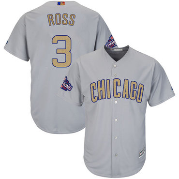 Cubs #3 David Ross World Series Champions Gold Program Cool Base Jersey