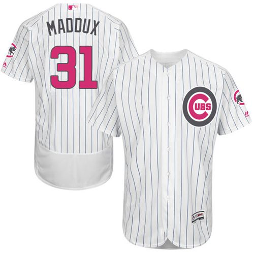 Cubs #31 Greg Maddux White(Blue Strip) Flexbase Authentic Collection 2016 Mother's Day Stitched MLB Jersey Cubs #31 Greg Maddux White(Blue Strip) Flexbase Authentic Collection 2016 Mother's Day Stitched MLB Jersey