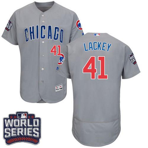 Cubs #41 John Lackey Grey Flexbase Authentic Collection Road 2016 World Series Bound Stitched MLB Jersey Cubs #41 John Lackey Grey Flexbase Authentic Collection Road 2016 World Series Bound Stitched MLB Jersey