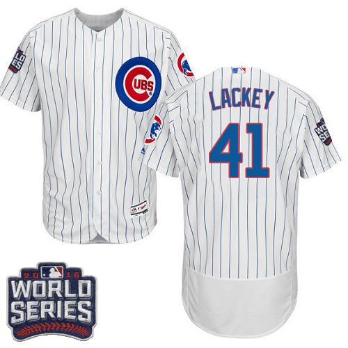 Cubs #41 John Lackey White Flexbase Authentic Collection 2016 World Series Bound Stitched MLB Jersey Cubs #41 John Lackey White Flexbase Authentic Collection 2016 World Series Bound Stitched MLB Jersey
