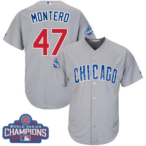 Cubs #47 Miguel Montero Grey Road 2016 World Series Champions Stitched Youth MLB Jersey Cubs #47 Miguel Montero Grey Road 2016 World Series Champions Stitched Youth MLB Jersey