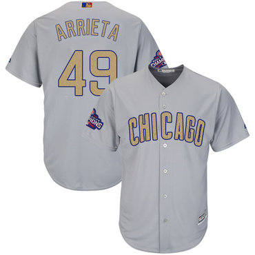 Cubs #49 Jake Arrieta World Series Champions Gold Program Cool Base Jersey Cubs #49 Jake Arrieta World Series Champions Gold Program Cool Base Jersey