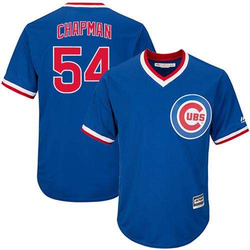 Cubs #54 Aroldis Chapman Blue Cooperstown Stitched Youth MLB Jersey Cubs #54 Aroldis Chapman Blue Cooperstown Stitched Youth MLB Jersey
