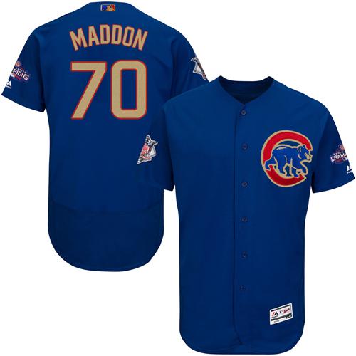 Cubs #70 Joe Maddon Blue Flexbase Authentic 2017 Gold Program Stitched MLB Jersey Cubs #70 Joe Maddon Blue Flexbase Authentic 2017 Gold Program Stitched MLB Jersey