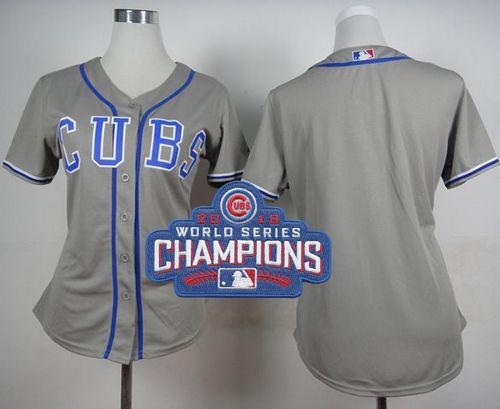 Cubs Blank Grey Alternate Road 2016 World Series Champions Women's Stitched MLB Jersey Cubs Blank Grey Alternate Road 2016 World Series Champions Women's Stitched MLB Jersey