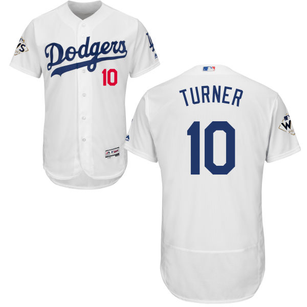 Dodgers #10 Justin Turner White Flexbase Authentic Collection 2017 World Series Bound Stitched MLB Jersey
