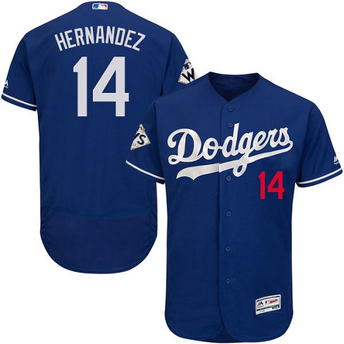 Dodgers #14 Enrique Hernandez Blue Flexbase Authentic Collection 2017 World Series Bound Stitched MLB Jersey Dodgers #14 Enrique Hernandez Blue Flexbase Authentic Collection 2017 World Series Bound Stitched MLB Jersey