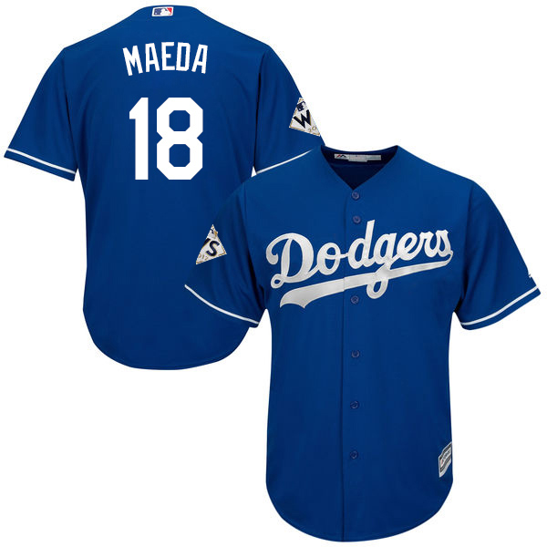 Dodgers #18 Kenta Maeda Blue Cool Base 2017 World Series Bound Stitched Youth MLB Jersey Dodgers #18 Kenta Maeda Blue Cool Base 2017 World Series Bound Stitched Youth MLB Jersey