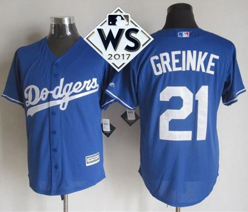 Dodgers #21 Zack Greinke Blue New Cool Base 2017 World Series Bound Stitched MLB Jersey Dodgers #21 Zack Greinke Blue New Cool Base 2017 World Series Bound Stitched MLB Jersey