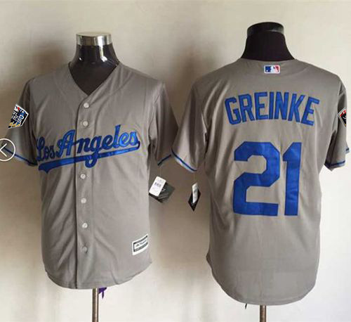 Dodgers #21 Zack Greinke Grey New Cool Base 2018 World Series Stitched MLB Jersey Dodgers #21 Zack Greinke Grey New Cool Base 2018 World Series Stitched MLB Jersey