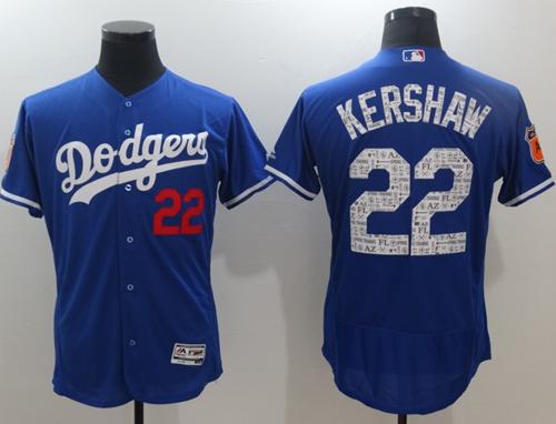 Dodgers #22 Clayton Kershaw Blue 2017 Spring Training Authentic FlexBase Stitched MLB Jersey Dodgers #22 Clayton Kershaw Blue 2017 Spring Training Authentic FlexBase Stitched MLB Jersey