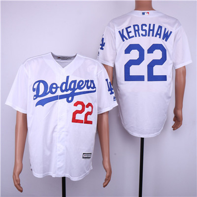 Dodgers #22 Clayton Kershaw White Cool Base Jersey Dodgers #22 Clayton Kershaw White Cool Base Jersey