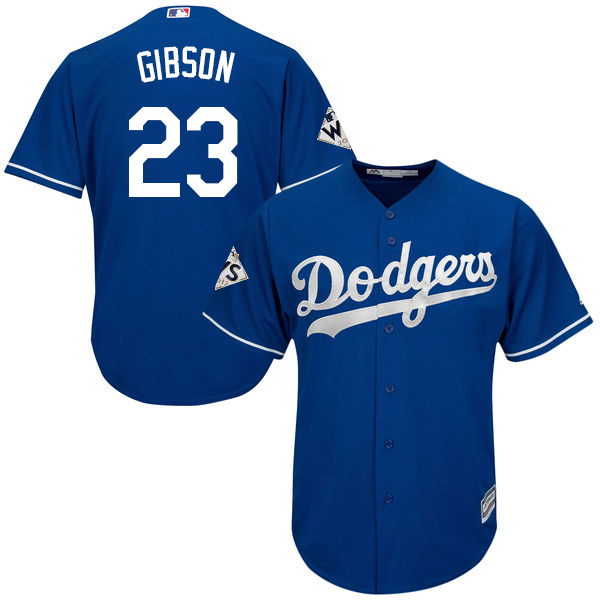 Dodgers #23 Kirk Gibson Blue Cool Base 2017 World Series Bound Stitched Youth MLB Jersey