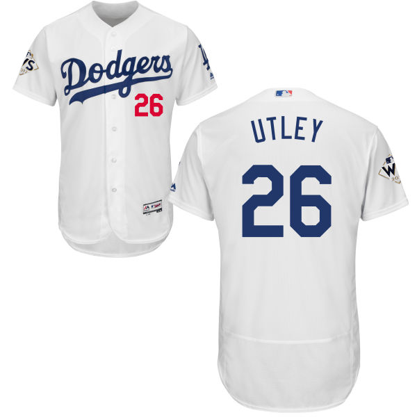 Dodgers #26 Chase Utley White Flexbase Authentic Collection 2017 World Series Bound Stitched MLB Jersey