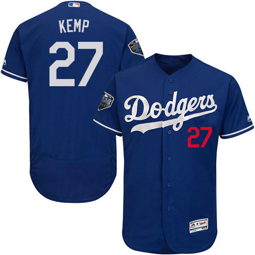 Dodgers #27 Matt Kemp Blue Flexbase Authentic Collection 2018 World Series Stitched MLB Jersey Dodgers #27 Matt Kemp Blue Flexbase Authentic Collection 2018 World Series Stitched MLB Jersey