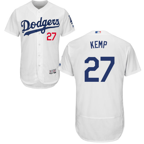 Dodgers #27 Matt Kemp White Flexbase Authentic Collection Stitched Baseball Jersey Dodgers #27 Matt Kemp White Flexbase Authentic Collection Stitched Baseball Jersey