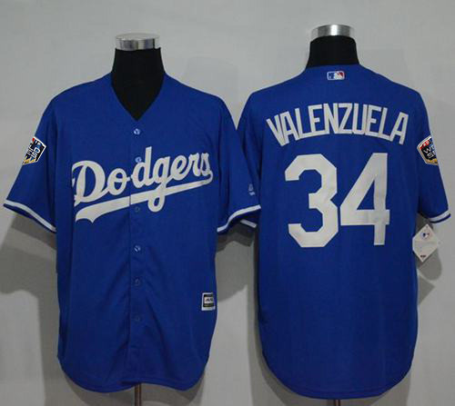 Dodgers #34 Fernando Valenzuela Blue New Cool Base 2018 World Series Stitched MLB Jersey Dodgers #34 Fernando Valenzuela Blue New Cool Base 2018 World Series Stitched MLB Jersey