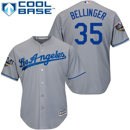 Dodgers #35 Cody Bellinger Grey New Cool Base 2018 World Series Stitched MLB Jersey Dodgers #35 Cody Bellinger Grey New Cool Base 2018 World Series Stitched MLB Jersey