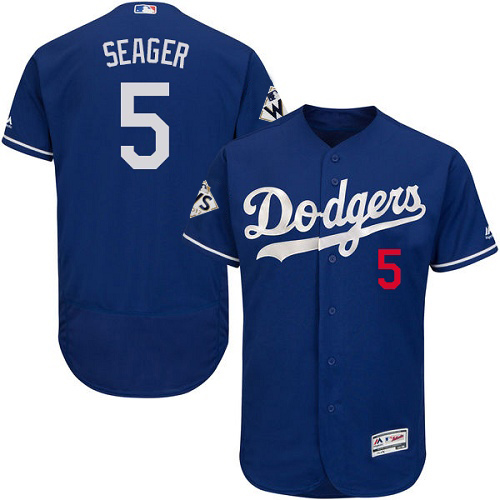 Dodgers #5 Corey Seager Blue Flexbase Authentic Collection 2017 World Series Bound Stitched MLB Jersey