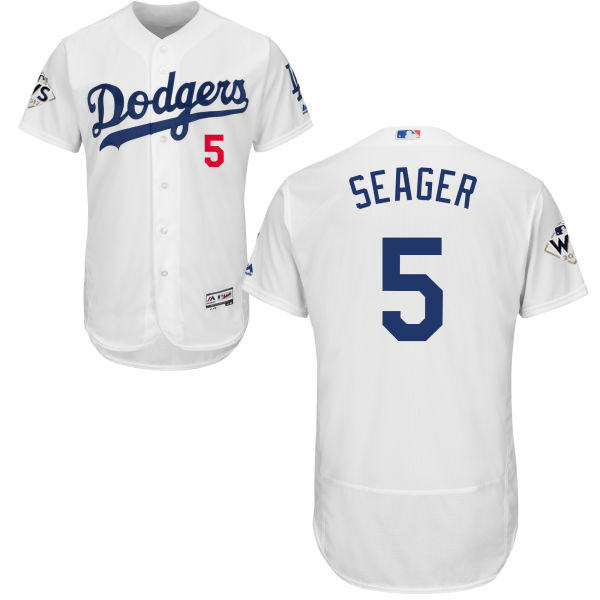 Dodgers #5 Corey Seager White Flexbase Authentic Collection 2017 World Series Bound Stitched MLB Jersey