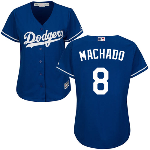 Dodgers #8 Manny Machado Blue Alternate Women's Stitched Baseball Jersey Dodgers #8 Manny Machado Blue Alternate Women's Stitched Baseball Jersey