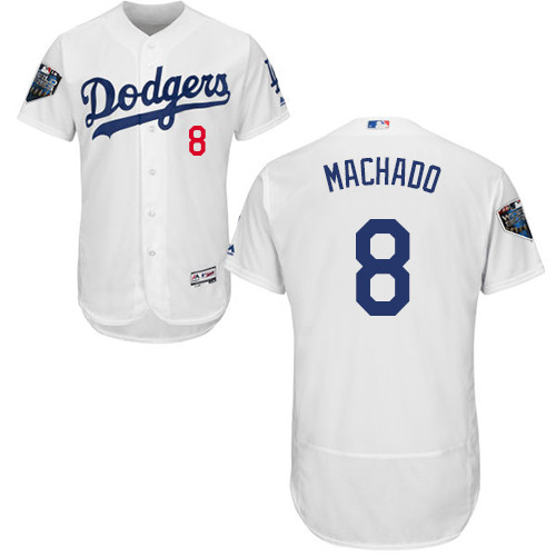 Dodgers #8 Manny Machado White Flexbase Authentic Collection 2018 World Series Stitched MLB Jersey Dodgers #8 Manny Machado White Flexbase Authentic Collection 2018 World Series Stitched MLB Jersey