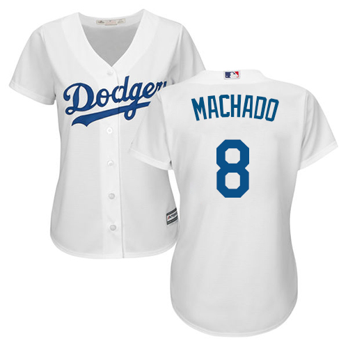 Dodgers #8 Manny Machado White Home Women's Stitched Baseball Jersey Dodgers #8 Manny Machado White Home Women's Stitched Baseball Jersey