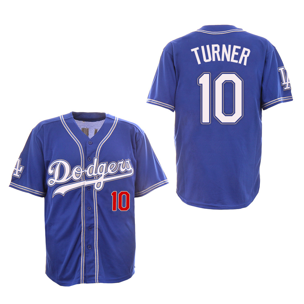 Dodgers 10 Justin Turner Royal New Design Jersey Dodgers 10 Justin Turner Royal New Design Jersey