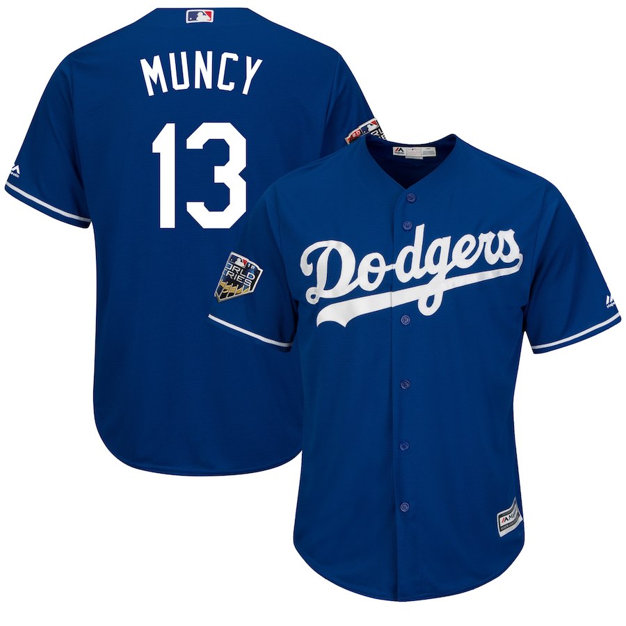 Dodgers 13 Max Muncy Royal 2018 World Series Cool Base Player Jersey Dodgers 13 Max Muncy Royal 2018 World Series Cool Base Player Jersey