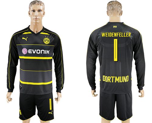 Dortmund #1 Weidenfeller Away Long Sleeves Soccer Club Jersey Dortmund #1 Weidenfeller Away Long Sleeves Soccer Club Jersey