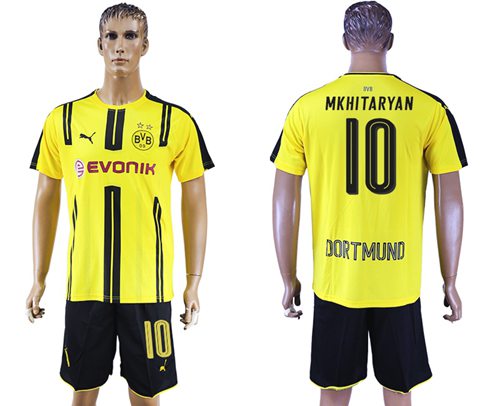 Dortmund #10 Mkhitaryan Home Soccer Club Jersey Dortmund #10 Mkhitaryan Home Soccer Club Jersey