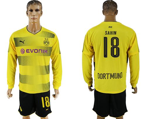 Dortmund #18 Sahin Home Long Sleeves Soccer Club Jersey Dortmund #18 Sahin Home Long Sleeves Soccer Club Jersey
