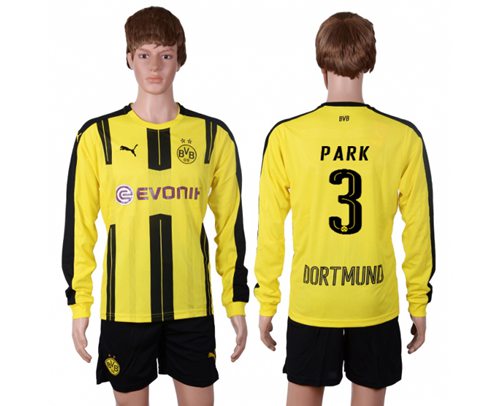 Dortmund #3 Park Home Long Sleeves Soccer Club Jersey Dortmund #3 Park Home Long Sleeves Soccer Club Jersey