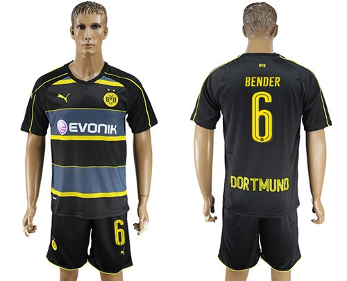 Dortmund #6 Bender Away Soccer Club Jersey Dortmund #6 Bender Away Soccer Club Jersey