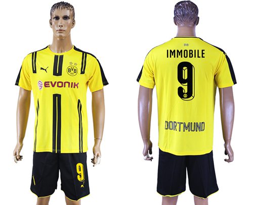Dortmund #9 Immobile Home Soccer Club Jersey Dortmund #9 Immobile Home Soccer Club Jersey