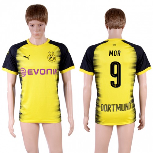Dortmund #9 Mor Yellow Soccer Club Jersey Dortmund #9 Mor Yellow Soccer Club Jersey