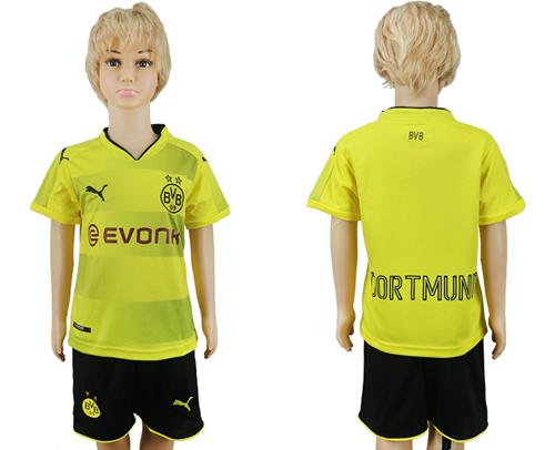 Dortmund Blank Home Kid Soccer Club Jersey Dortmund Blank Home Kid Soccer Club Jersey