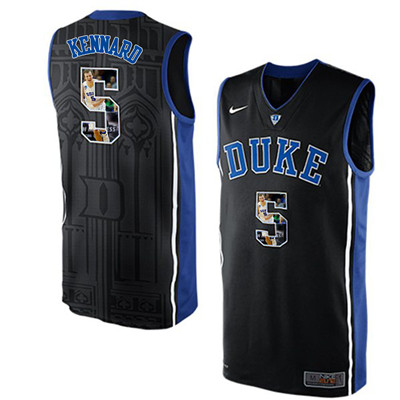 Duke Blue Devils 5 Luke Kennard Black With Portrait Print College Basketball Jersey2 Duke Blue Devils 5 Luke Kennard Black With Portrait Print College Basketball Jersey2
